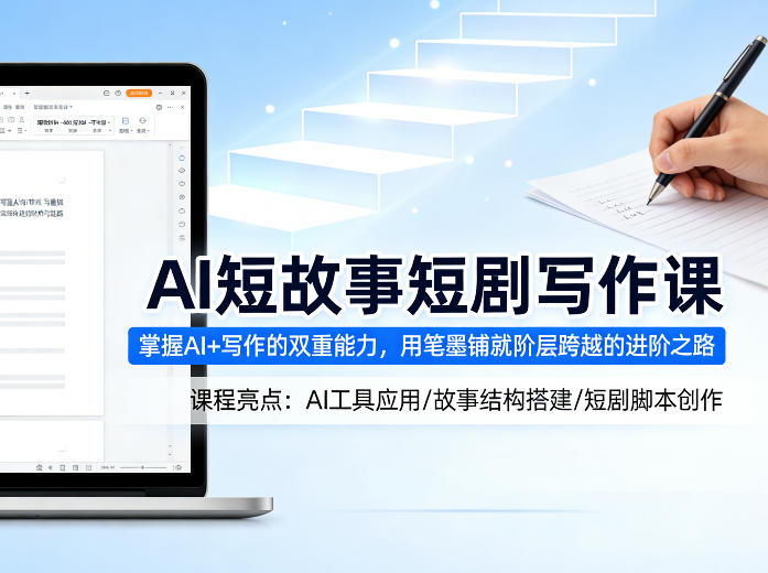 AI短故事短剧写作课，掌握AI+写作的双重能力，用笔墨铺就阶层跨越的进阶之路-御文网