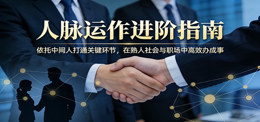 付费文章：人脉运作进阶指南，依托中间人打通关键环节，在熟人社会与职场中高效办成事-御文网