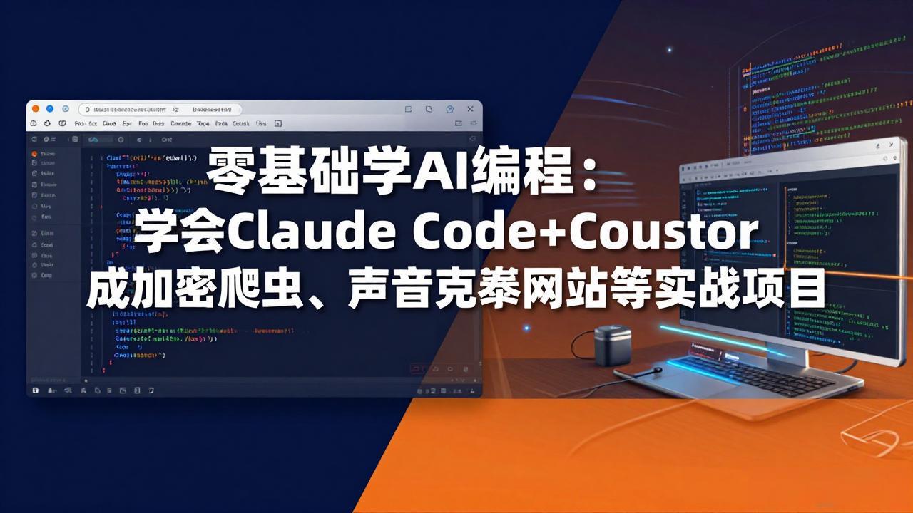 零基础学AI编程：学会Claude Code+Cursor完成加密爬虫、声音克隆网站等实战项目-御文网