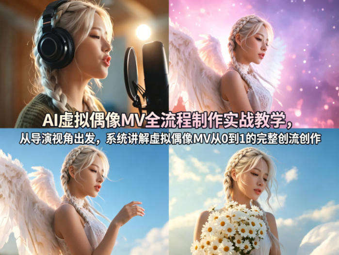 AI虚拟偶像MV全流程制作实战教学，从导演视角出发，系统讲解虚拟偶像MV从0到1的完整创作流程-御文网