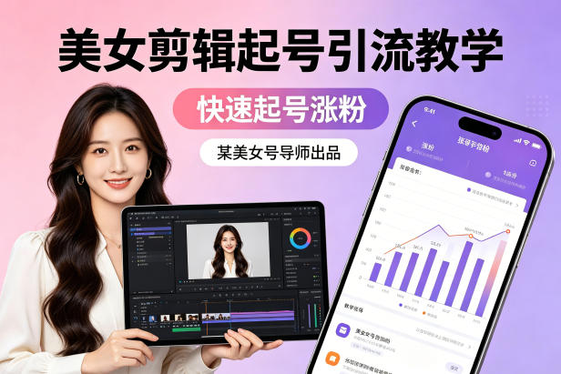 某美女号导师出品：美女剪辑起号引流教学，快速起号涨粉-御文网