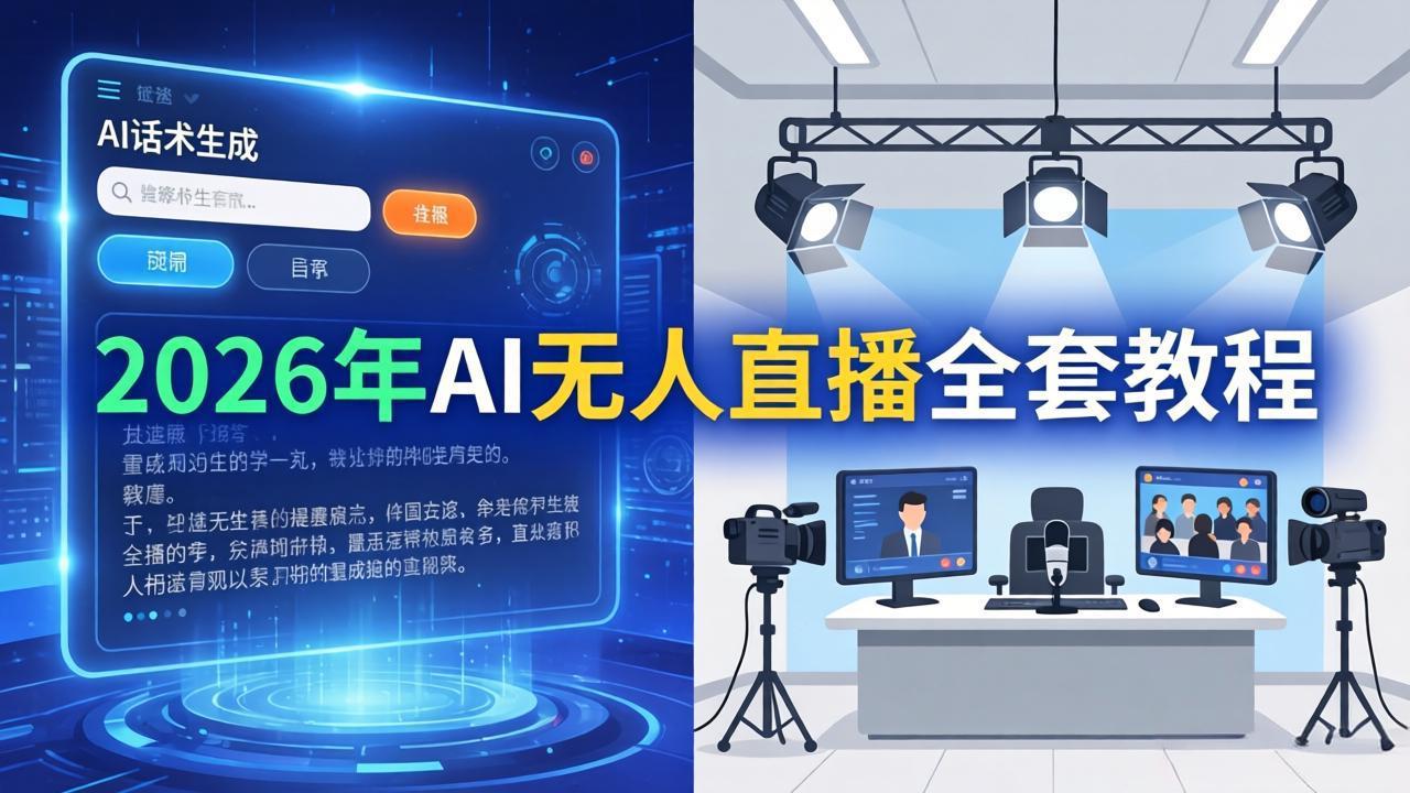 2026年AI无人直播全套教程：OBS安装+软件配置+直播间搭建+话术生成+一键开播实操-御文网