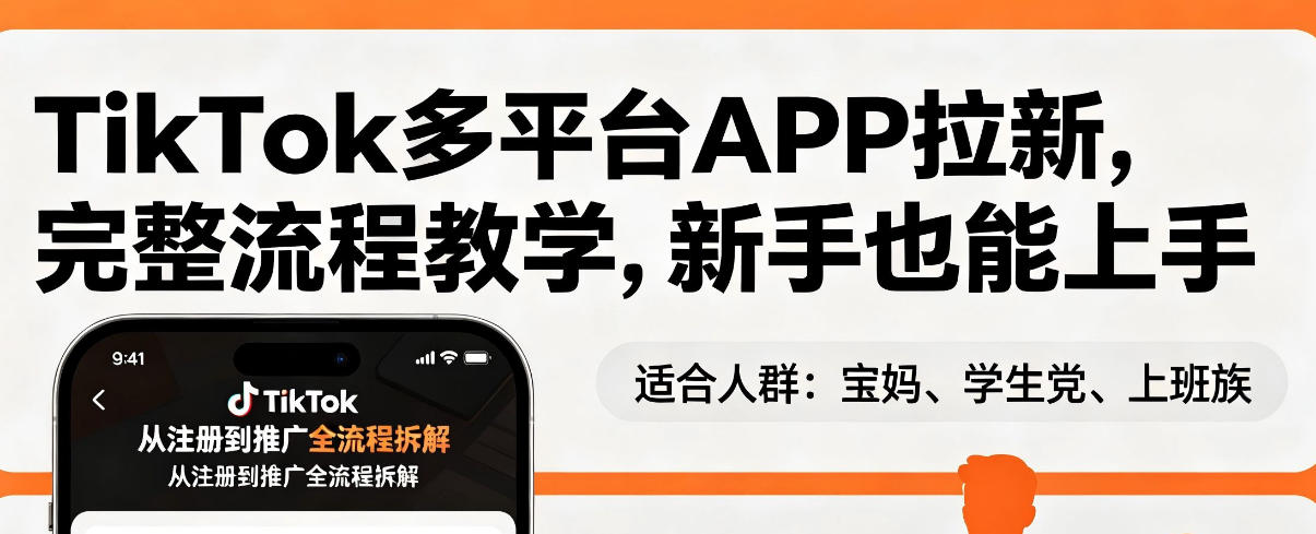 TikTok多平台APP拉新，完整流程教学，新手也能上手，轻松出海搞美金-御文网