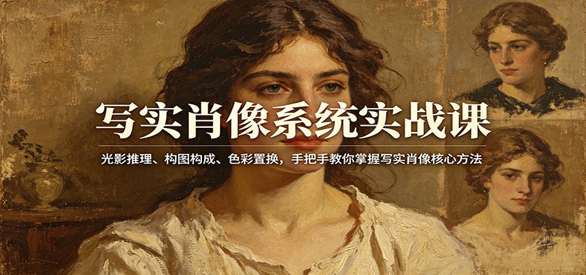 写实肖像系统实战课：光影推理、构图构成、色彩置换，手把手教你掌握写实肖像核心方法-御文网