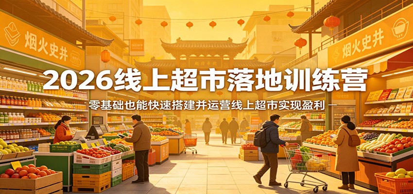 2026线上超市落地训练营，零基础也能快速搭建并运营线上超市实现盈利-御文网