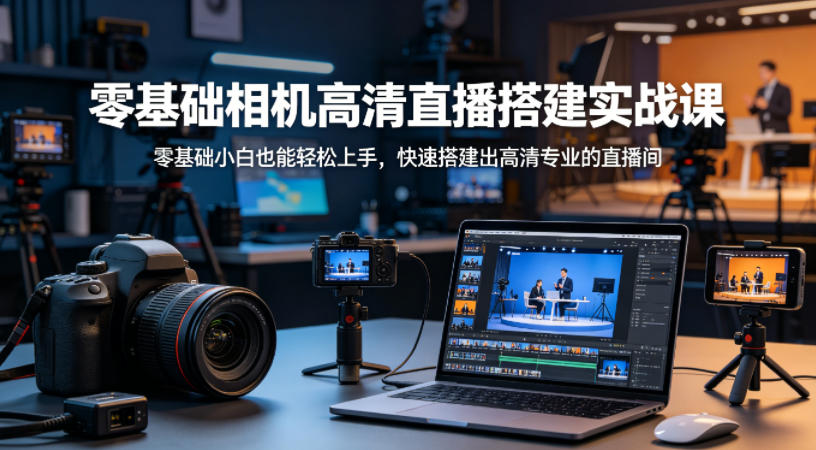 零基础相机高清直播间搭建实战课，小白也能轻松上手，快速搭建出高清专业的直播间-御文网