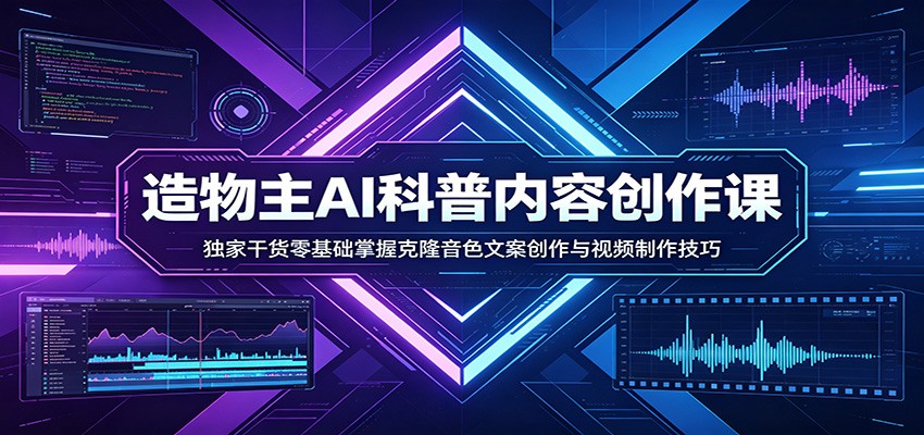 AI科普内容创作课：独家干货零基础掌握克隆音色文案创作与视频制作技巧-御文网
