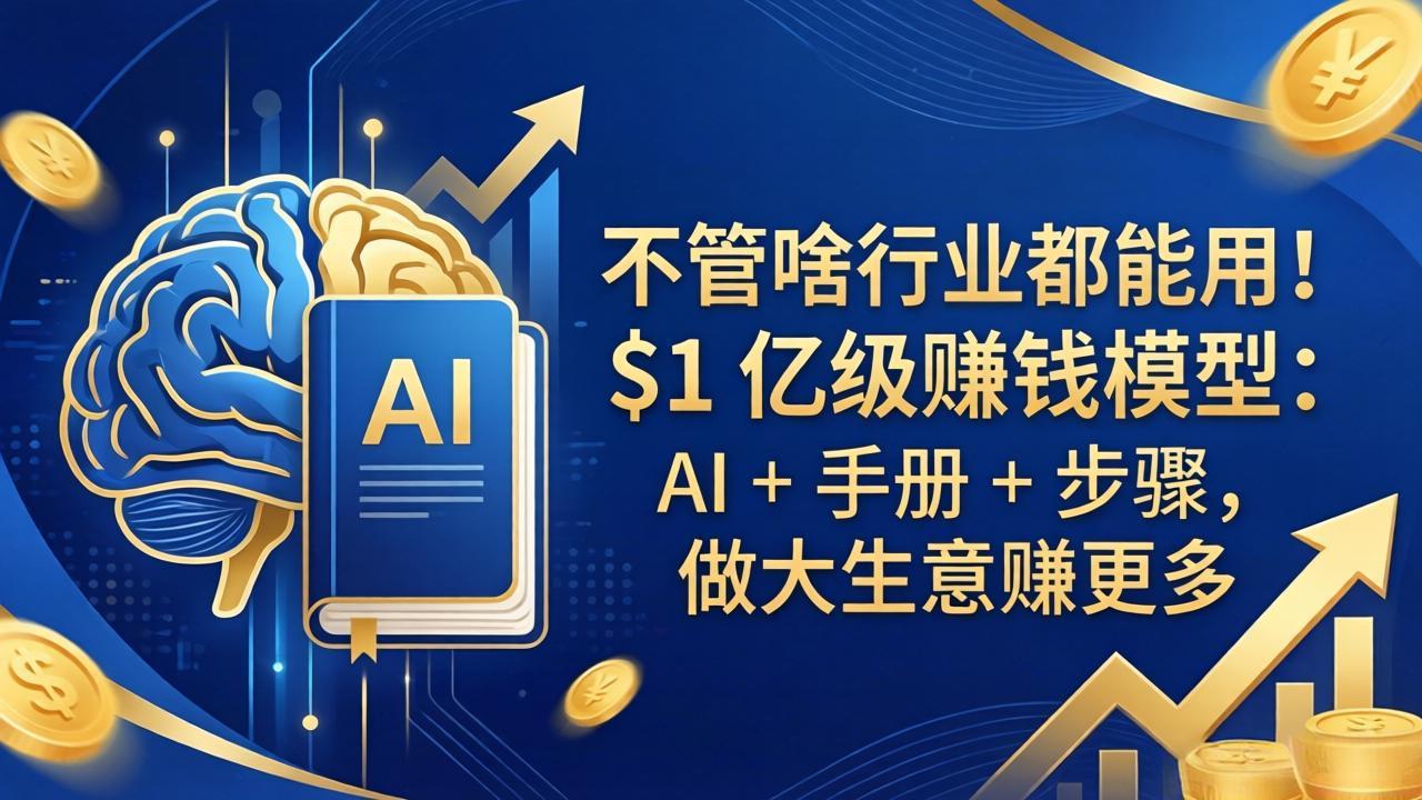 不管啥行业都能用！$1 亿级赚钱模型：AI + 手册 + 步骤，做大生意赚更多-御文网