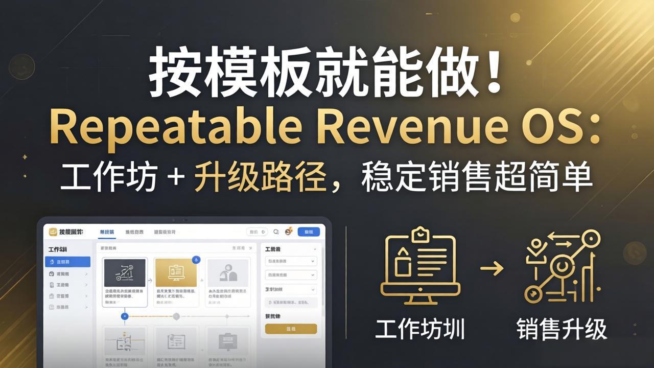 按模板就能做！Repeatable Revenue OS：工作坊 + 升级路径，稳定销售超简单-御文网