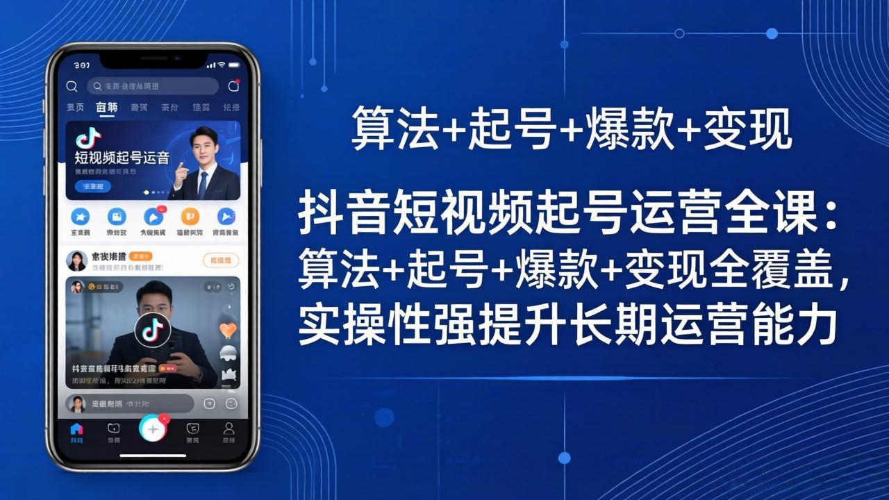 抖音短视频起号运营全课：算法+起号+爆款+变现全覆盖，实操性强提升长期运营能力-御文网