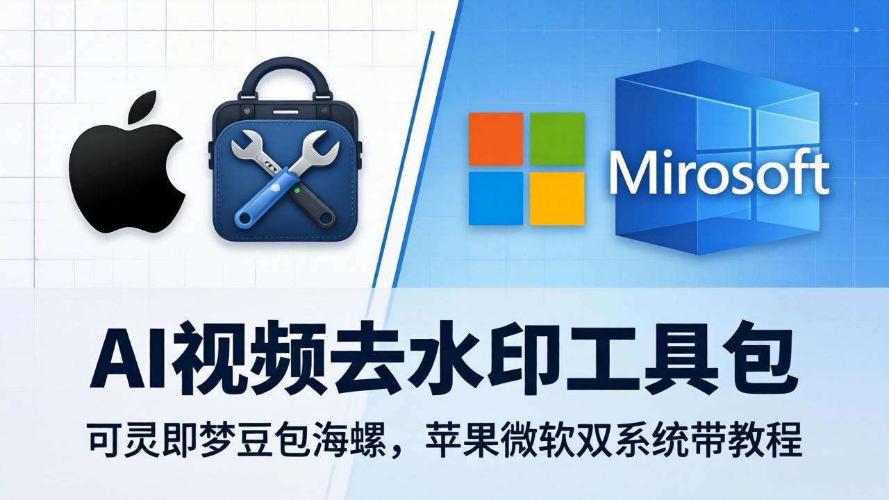 AI视频去水印工具包：可灵即梦豆包海螺，苹果微软双系统带教程-御文网