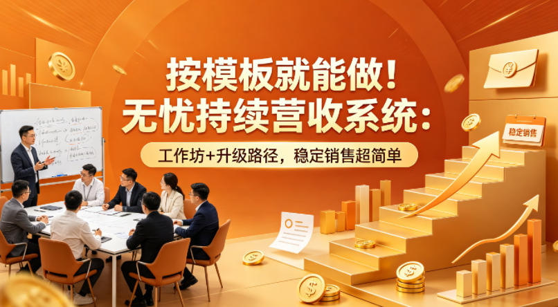 按模板就能做！无忧持续营收系统：工作坊+升级路径，稳定销售超简单【原创双语字幕】-御文网