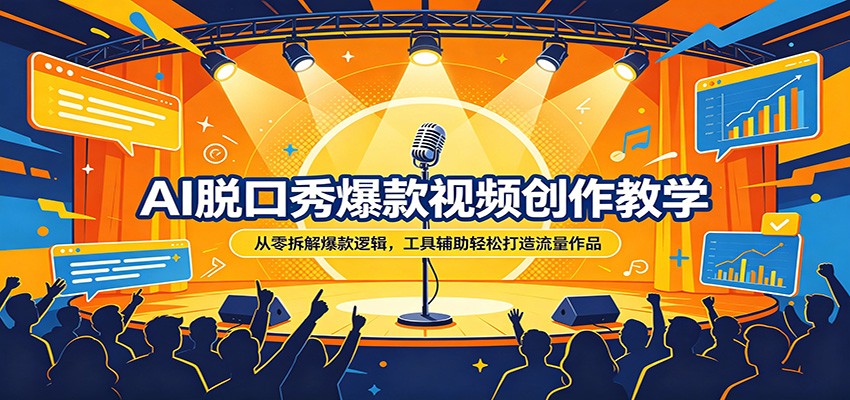 AI脱口秀爆款视频创作教学：从零拆解爆款逻辑，工具辅助轻松打造流量作品-御文网