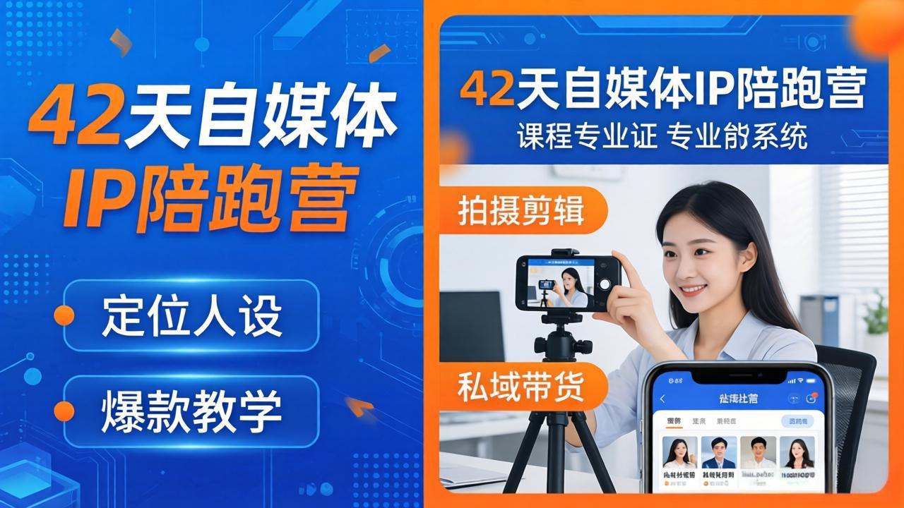 42天自媒体IP陪跑营-26年4月19更新：定位人设爆款全教学，拍摄剪辑私域带货一站式落地-御文网