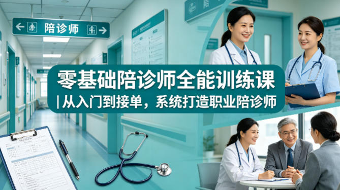 零基础陪诊师全能训练课｜从入门到接单，系统打造职业陪诊师-御文网