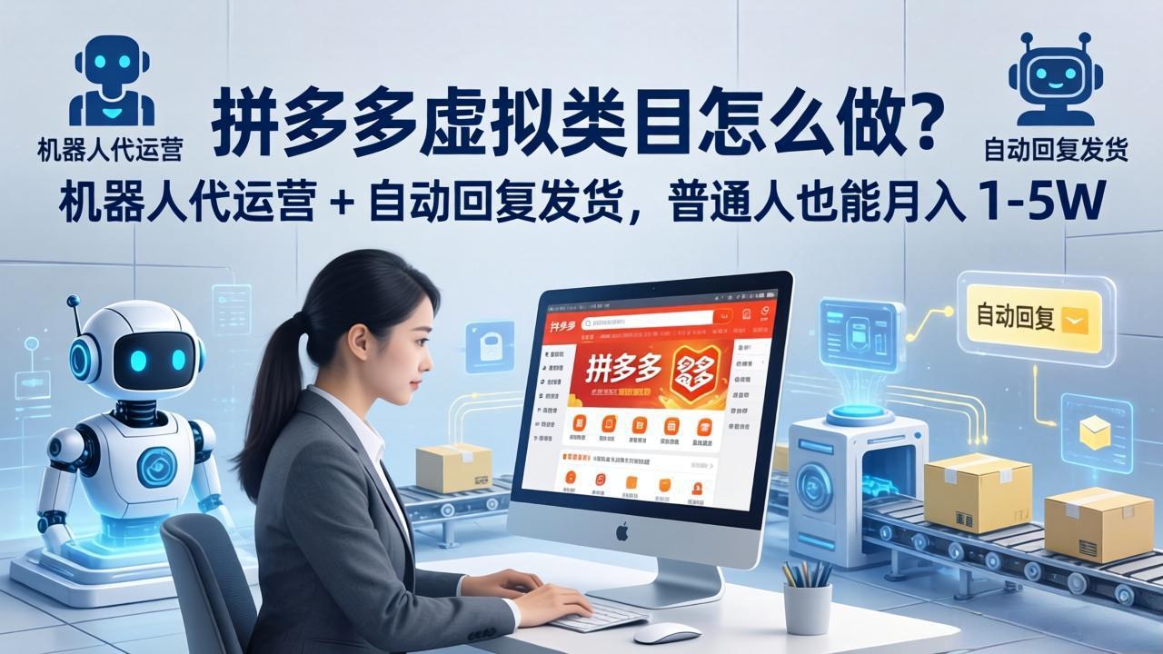 拼多多虚拟类目怎么做？机器人代运营 + 自动回复发货，普通人也能月入 1-5W-御文网