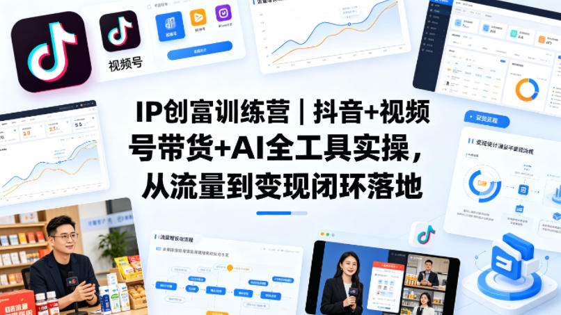 IP创富训练营｜抖音+视频号带货+AI全工具实操，从流量到变现闭环落地-御文网