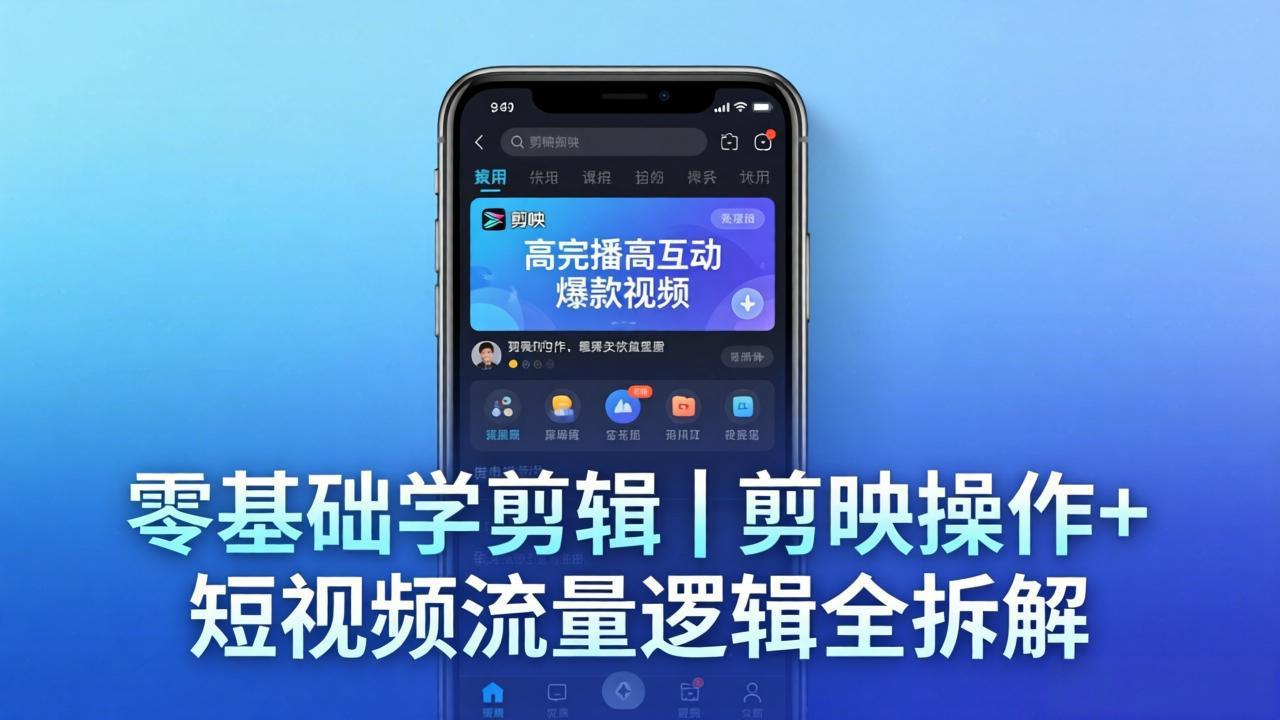 【零基础学剪辑】剪映操作+短视频流量逻辑全拆解｜手把手教你剪出高完播高互动爆款视频-御文网