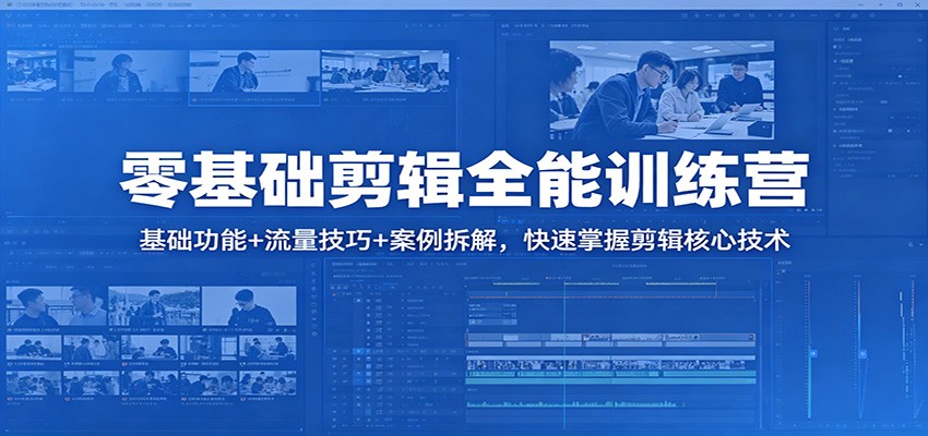 零基础剪辑全能训练营：基础功能+流量技巧+案例拆解，快速掌握剪辑核心技术-御文网