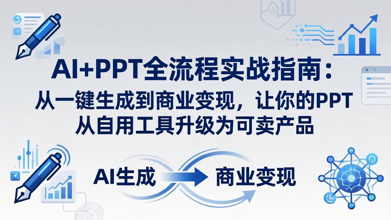 AI+PPT全流程实战指南-更新4月21：从一键生成到商业变现，让你的PPT从自用工具升级为可卖产品-御文网