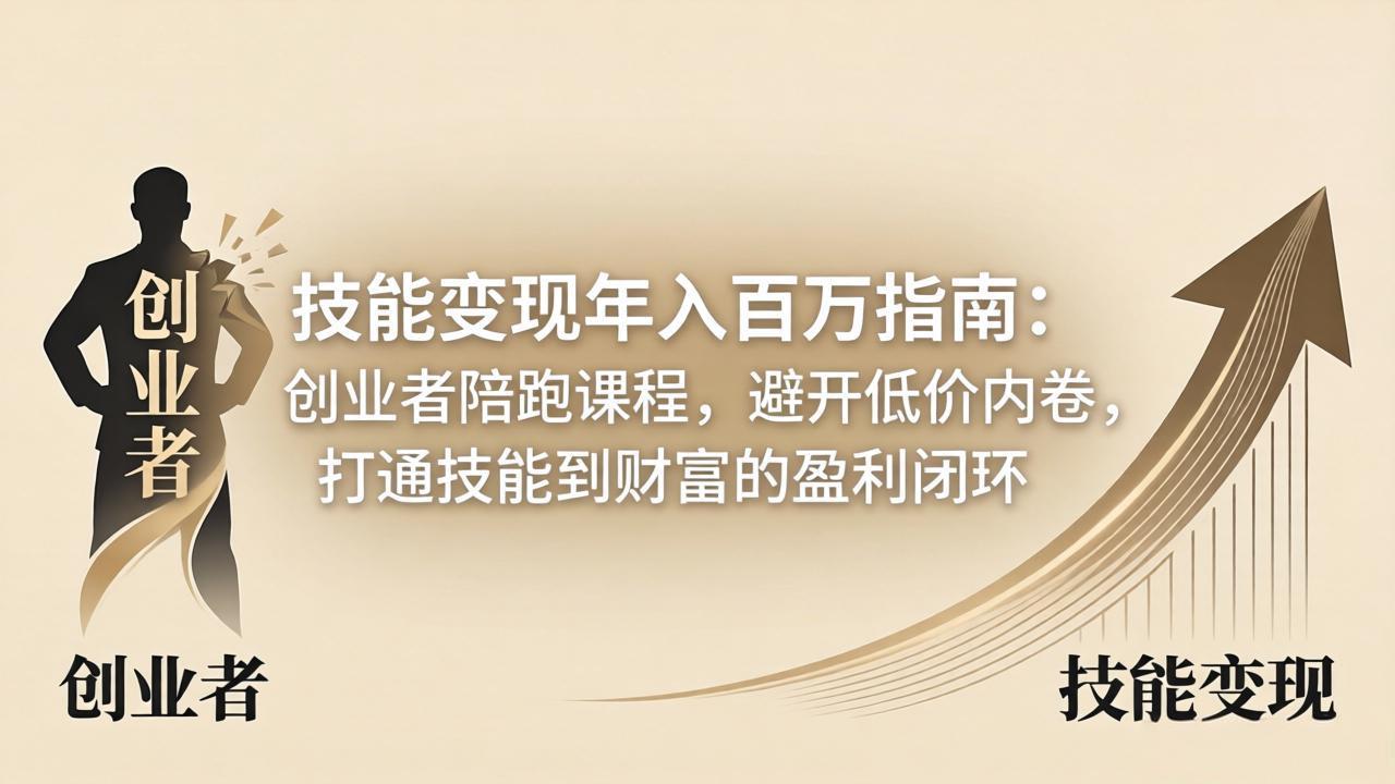 技能变现年入百万指南：创业者陪跑课程，避开低价内卷，打通技能到财富的盈利闭环-御文网