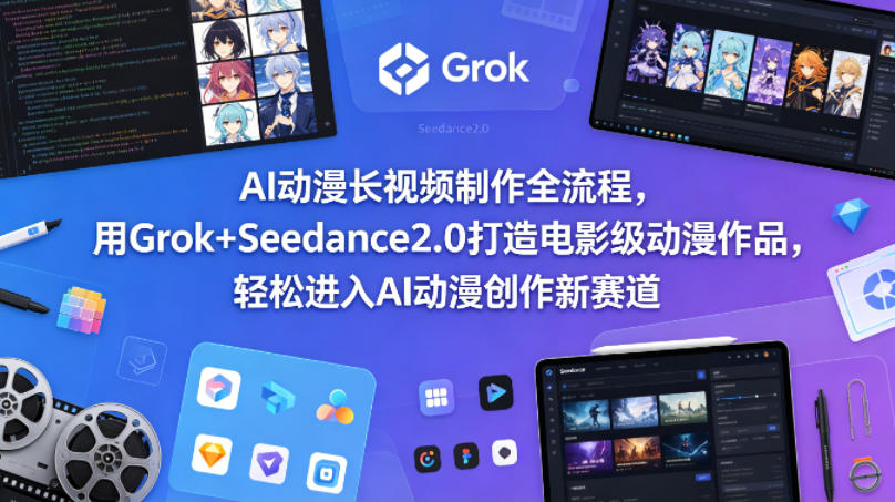 AI动漫长视频制作全流程，用Grok+Seedance2.0打造电影级动漫作品，轻松进入AI动漫创作新赛道-御文网
