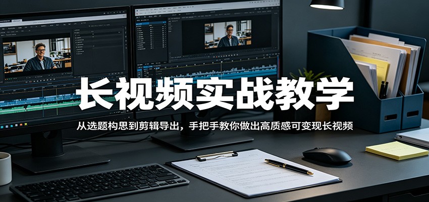 长视频实战教学，从选题构思到剪辑导出，手把手教你做出高质感可变现长视频-御文网