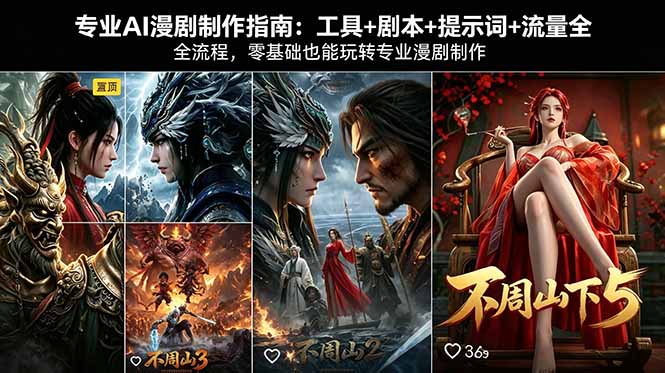 专业AI漫剧制作指南：工具+剧本+提示词+流量全流程，零基础也能玩转专业漫剧制作-御文网