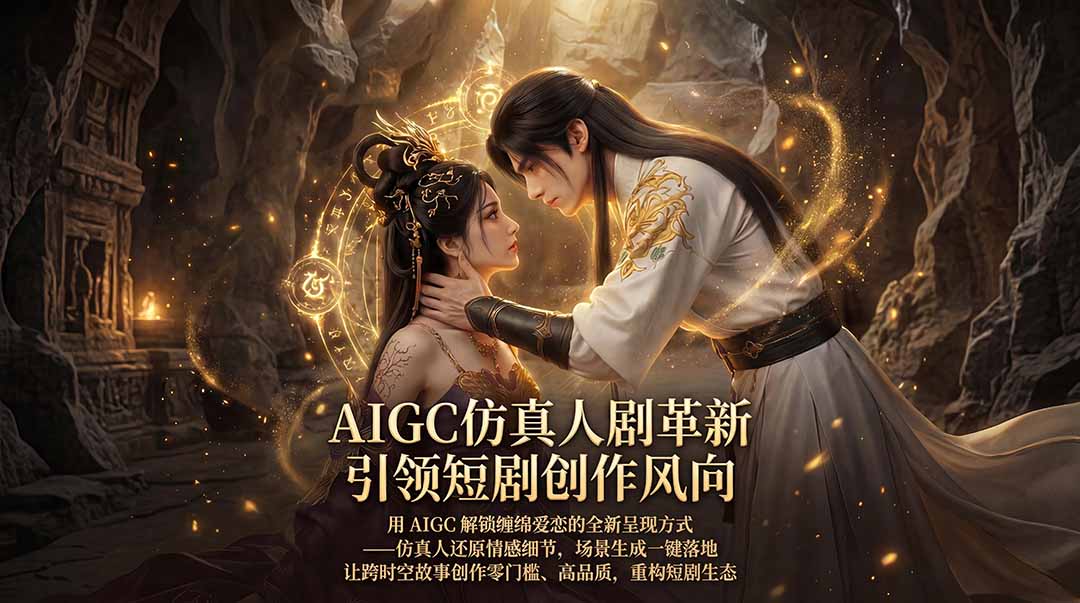 AIGC 仿真人短剧创作革新，解锁仙侠爱恋全新呈现，一键出高质场景，零门槛打造爆款剧集-御文网