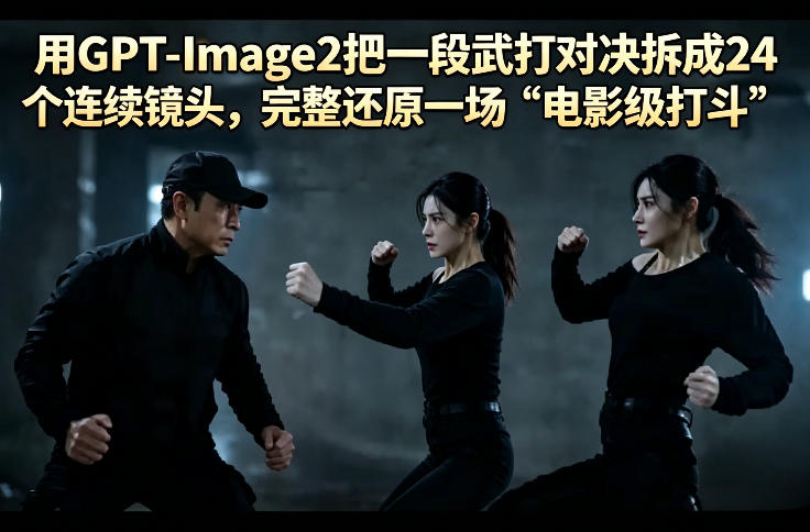 用GPT-Image2把一段武打对决拆成24个连续镜头，完整还原一场“电影级打斗”-御文网