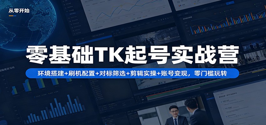 零基础TK起号实战营：环境搭建+ 刷机配置+对标筛选+剪辑实操+账号变现，零门槛玩转-御文网