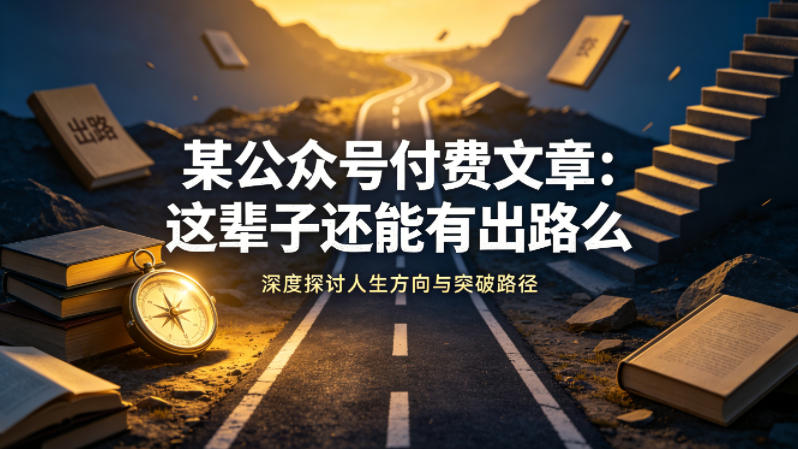某公众号付费文章：这辈子还能有出路么-御文网