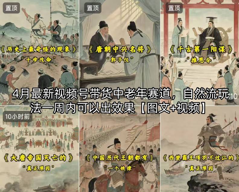 4月最新视频号带货中老年赛道，自然流玩法一周内可以出效果【图文+视频】-御文网