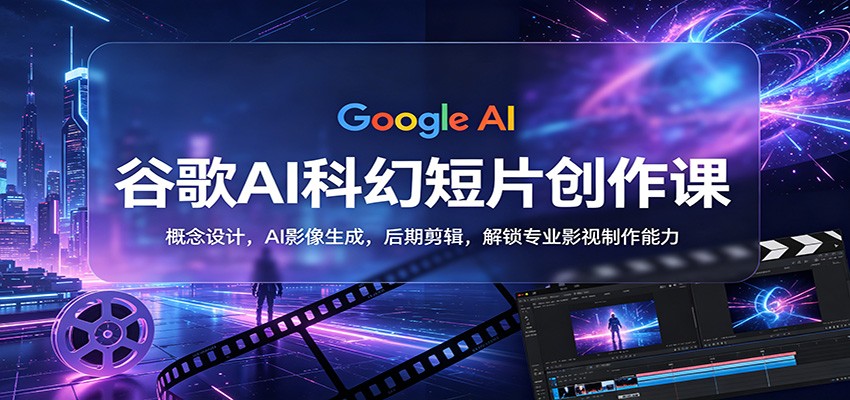 谷歌AI科幻短片创作课：概念设计，AI影像生成，后期剪辑，解锁专业影视制作能力-御文网