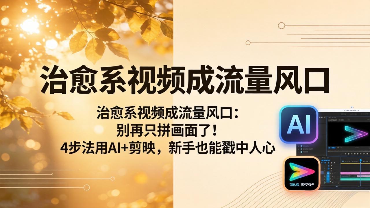 治愈系视频成流量风口：别再只拼画面了！4步法用AI+剪映，新手也能戳中人心-御文网