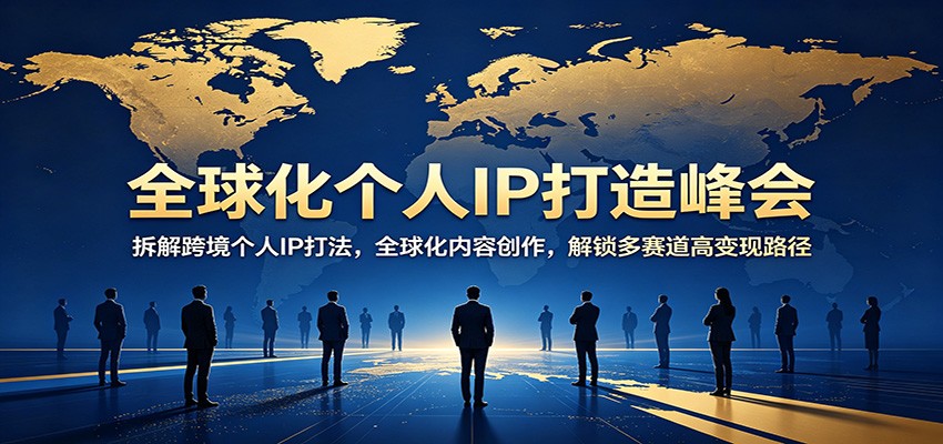 全球化个人IP打造峰会：拆解跨境个人IP打法，全球化内容创作，解锁多赛道高变现路径-御文网