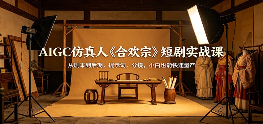 AIGC仿真人《合欢宗》短剧实战课：从剧本到后期，提示词，分镜，小白也能快速量产-御文网