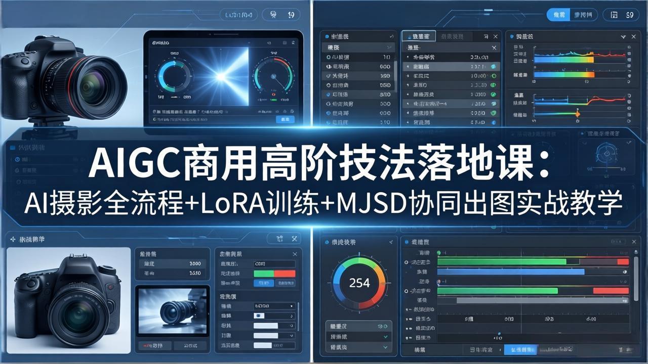 AIGC商用高阶技法落地课：AI摄影全流程+LoRA训练+MJSD协同出图实战教学-御文网