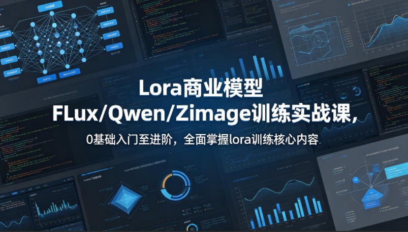 系统性学习Lora商业模型FLux／Qwen／Zimage训练实战课，0基础入门至进阶，全面掌握lora训练核心内容-御文网