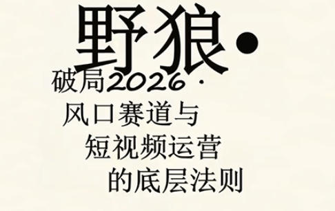 野狼团队·多平台实操运营课,覆盖AI口播、服装、好物、漫剪等热门玩法(更新4月29日)-御文网
