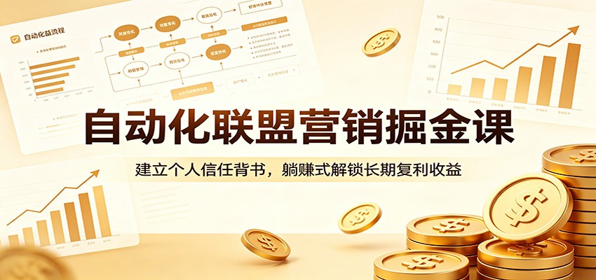 自动化联盟营销掘金课：建立个人信任背书，躺赚式解锁长期复利收益-御文网