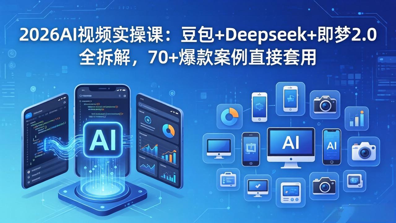 2026AI视频实操课：豆包+Deepseek+即梦2.0全拆解，70+爆款案例直接套用-御文网