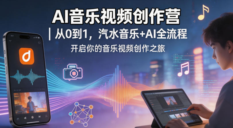 AI音乐视频创作营｜从0到1，汽水音乐+AI全流程，开启你的音乐视频创作之旅-御文网
