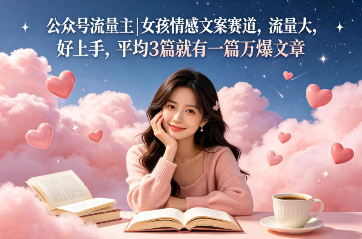 公众号流量主女孩情感文案赛道，流量大，好上手，平均3篇就有一篇万爆文章-御文网