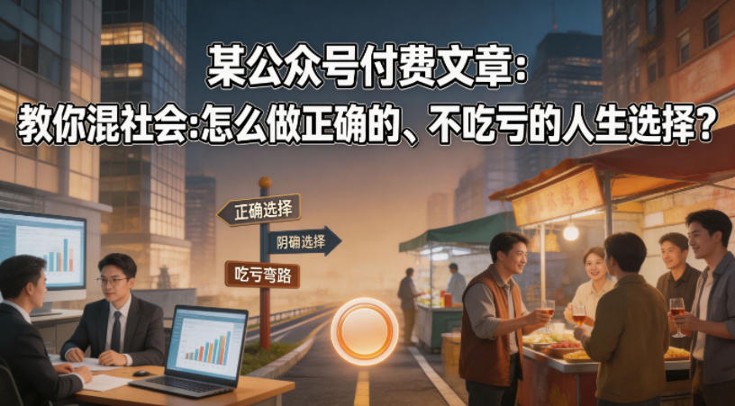 某公众号付费文章：教你混社会：怎么做正确的、不吃亏的人生选择？-御文网