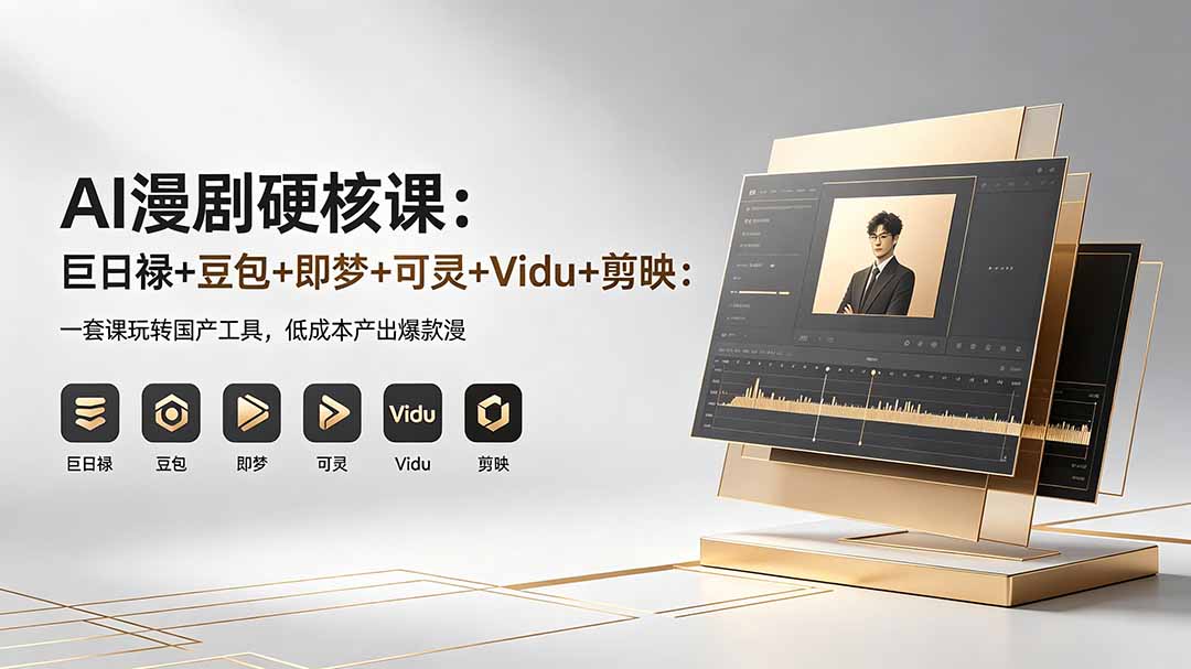 AI漫剧硬核课：巨日禄+豆包+即梦+可灵+Vidu+剪映：一套课玩转国产工具，低成本产出爆款漫剧-御文网