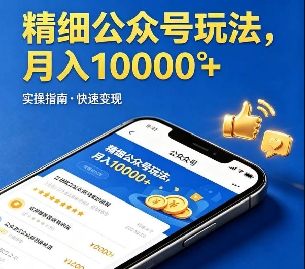 精细化公众号玩法，我们给你提供文章，你来负责发布，收益可观，月入1W+【揭秘】-御文网