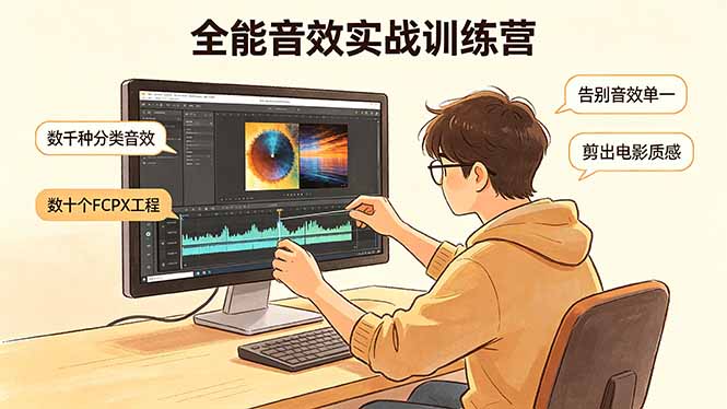 全能音效实战训练营：数千种分类音效+数十个FCPX工程，告别音效单一，剪出电影质感-御文网