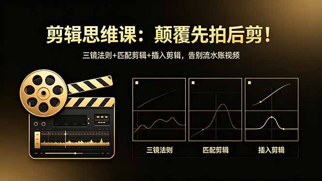 剪辑思维课：颠覆先拍后剪！三镜法则+匹配剪辑+插入剪辑，告别流水账视频-御文网