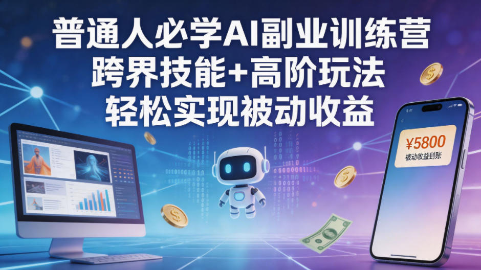 普通人必学AI副业训练营跨界技能+高阶玩法轻松实现被动收益-御文网